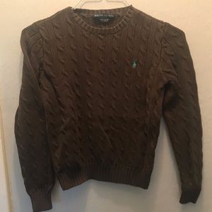 Ralph Lauren brown cable knit crew neck size S